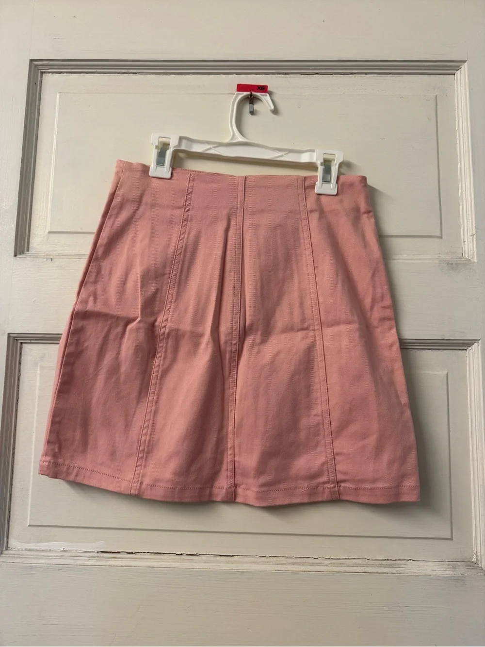 Alya Pink Zip-Front Mini Skirt with Ring Pull